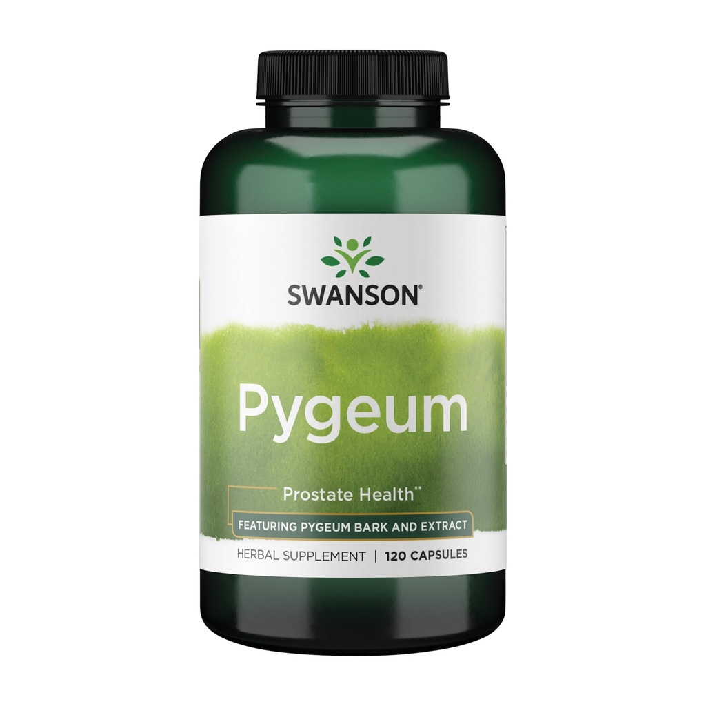 Swanson Pygeum - 400mg Herbal Tambahan untuk Prostate Kesehatan Pria - Mendukung Bladder dan Urinary Trakte Kesehatan - 120 Kasules