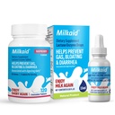 Milkaid Lactase Enzyme Drops for Laktosa Intoleransi Relief 124; Prevents Gas, Bloating & Diwana 124; Dairy Digetives Supplemen 124; 0.5 Fl Oz & 120 Raspberry Flavored Tablets