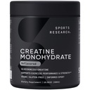 Sports Research Creatine Monohydrate - Gain Lean Muscle, Impprove Performance and Power and Dukung Pemulihan Kerja - 5 g Micronized Creatine - 10.58 oz