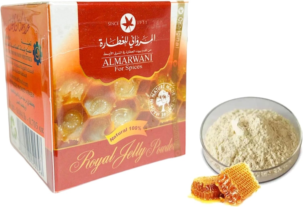 Bubuk Royal Jelly, 100% Murni & Natural, Suplemen Dukungan Imune, 20gma (0.70 oz), NutrientRich Superfood