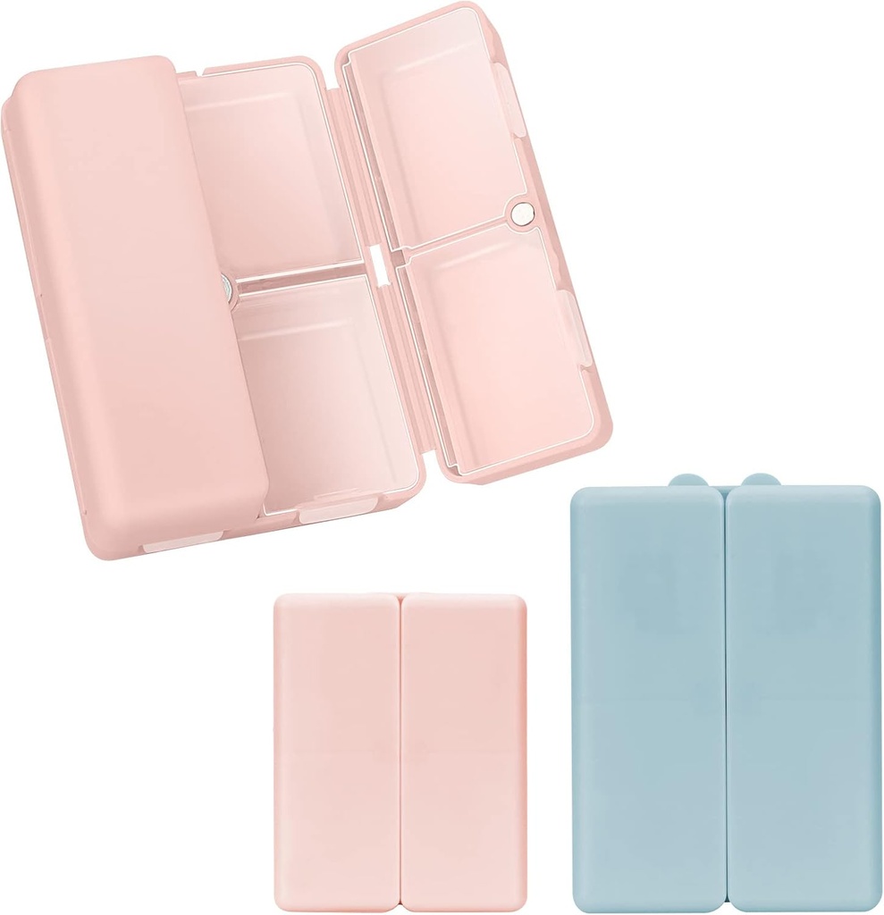 FYY 2 Pcs Daily Pill Organizer, 7 Kompartemen Pill Portable Case Travel Organizer, Angkatan Laut