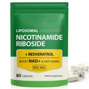 Tambahan NAD, 900mg - Lipomal Nicotinamide Riboside NAD + Tambahan dengan Reveratrol Supports Muscle, Brain, Cellular Energy