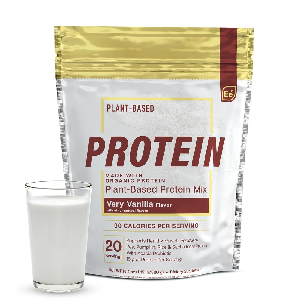 Unsur Escalypse Pea Protein Powder - Sangat Vanilla 124; Lower-carb Plant - Berbasis Vegan Blend - Keto-Friend-