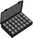 Large Weekly Pill Organizer, 4 kali sehari, 7-Day Moisture- Kotak Pil Bukti dengan 28 kompartemen, Mampu Akomodasikan Akomodasi Besar Vitamin, Suplemen, Minyak Ikan, dan Obat-obatan (Hitam)