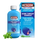 Betadine Antiseptic Medictic Gargle, Povidone-Iodin 0.5%, Treat and Relieve Sore Symptoms, Temporly Reduces Germs Biasanya Ditemukan di Mulut, Mint Flavor, 8 FL OZ