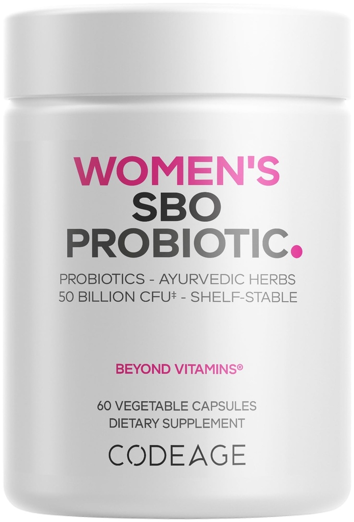 Codeage Women Progories Supplement - 50 Milyar CFUs - SBO Progrees & Pregberry - Cranberry - Feminine Health - Fermentasi Blend, Whole Food Supplemen - Vegan, Non- GMO - 60 Kapsul