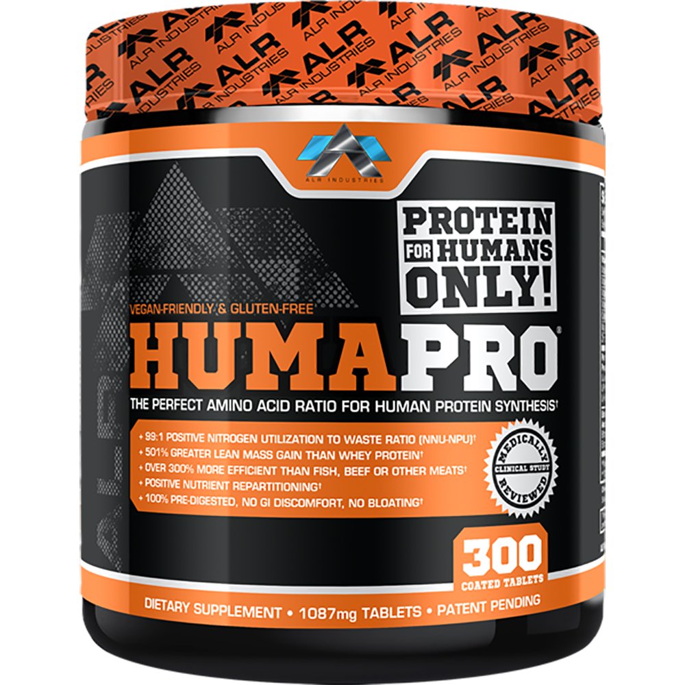 Tablet Humapro 124; Amino Acids Protein Matrix untuk Manusia 124; 99% Utilisasi untuk Lean Muscle 126; Vegan, Gluten Free 124; 300 Tablet / 60