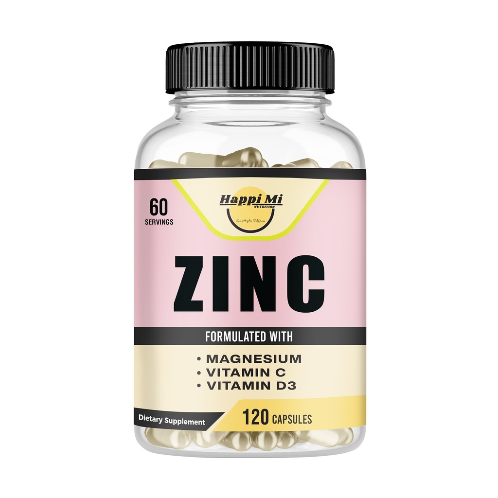 Zinc, Zinc 100mg, Magnesium Glycinate 150mg, Vitamin D3 5000 IU, Vitamin C 500mg Per Serving, Imune Dukung, Imune Booster, Antioksidant Dukungan