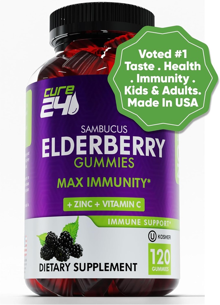 Elderberry Gummies dengan Vitamin c dan zinc 120 Count