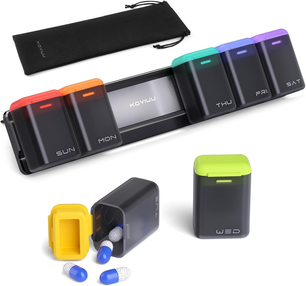 Daily Pil Box Organizer 2 kali sehari (Hitam) dan Weekly Pill Organizer 1 Time a Day (Hitam)