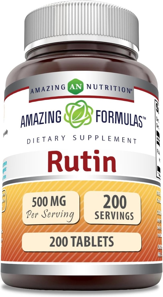 Amazing Formulas Rutin 500mg 200 Tablets Suppplement Non- GMO 124; Gluten Free 124; Made in USA