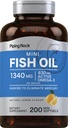 Piping Rock Mini Fish Oil 1340mg 124; 200 Softgels 14; Omega-3 Suplemen Pria & Women 124; Lemon Flavor 124; Non-GMO dan Gluten Bebas