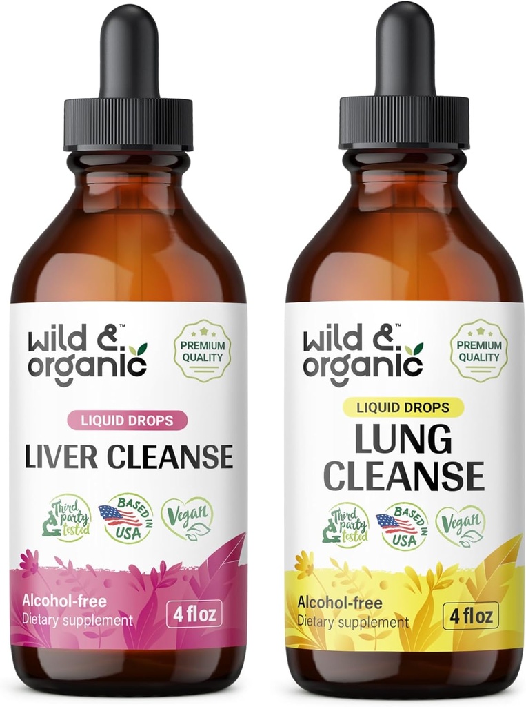 Wild & Organic Liver Cleanse Tasture 4 fl oz & Lung Cleanse Tacture 4 fl oz