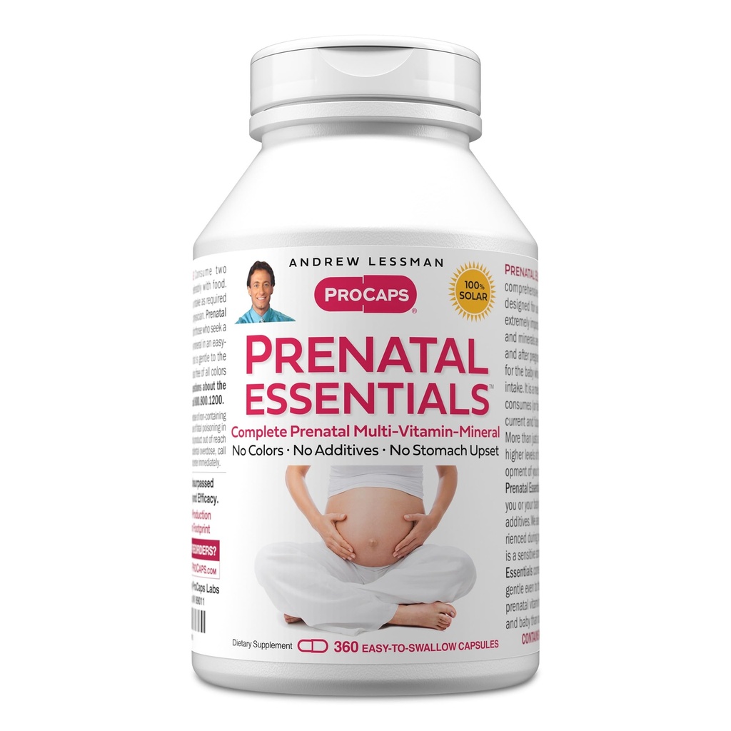ANDREW LESSMAN Prenatal Esentials 360 Capsules - Lengkap Prenatal Vitamin untuk Perempuan, Tidak ada Prenatal Addential Multivitamin, Nutrients for Womens Prenatal, Posnatall-Methyfolate Prenatal dengan Besi