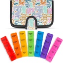 Vive Weekly Pill Organizer 4 kali sehari - 7 Days Pill Box for Morning, Noon, Evening, Night - Extra Large Large Medicine, Vitamin & Suplemen dengan Premium Leather Case