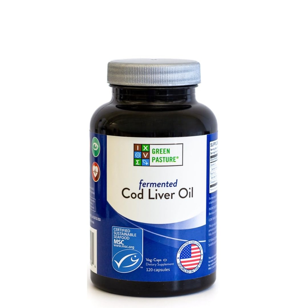 Green Paxed Fermentasi Cod Liver Oil -Non-gelatin 120 Capsules