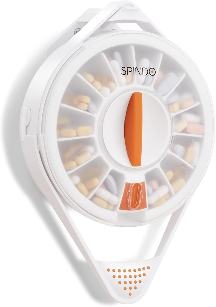 Fullicon Pil Dispenser dengan 14 Kompartemen Besar dan Anak-Kunci Bukti, Spindo Medicine Discense Vitamin / Tablet / Tambahan / Amnesia / Dementia