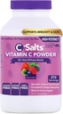 C-Salts Vitamin C Powder Supder Tambahan - 100% Murni Tinggi Dose Buffered Vitamin C Powder untuk Dukungan Imune - Organik, Sugar- Bebas, Vegan, Non- GMO, Stoach- Ramah, Dicampur Berry 26oz