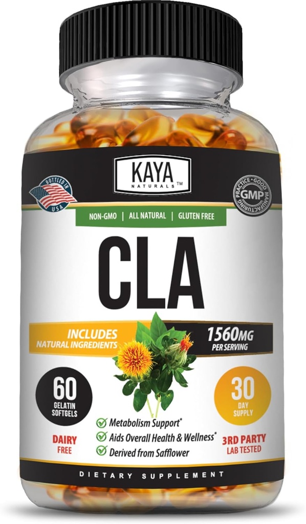 Kaya Ambassals CLA Capsules - Mewujudkan Acid Linoleic - Non-GMO & Gluten- Free (60 Cacah (Paket 1)))