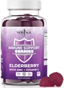 Sistem Kebal Baru Mendukung Gummi - Sambucus Black Elderberry Gummies dengan Vitamin C dan Zinc (Hammune Dukungan 60 Gummi)