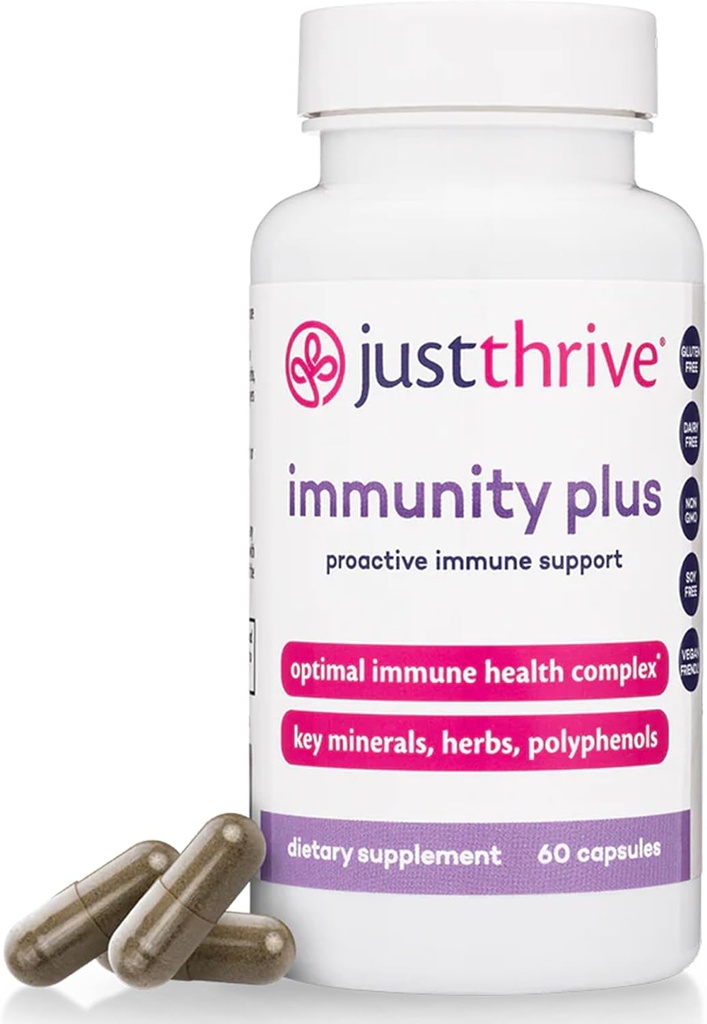 Hanya Thrive Imunity Plus - Vegan Gut Kesehatan dan Tambahan Dukungan Imune untuk Anak-anak dan Dewasa, 60 Kapsul
