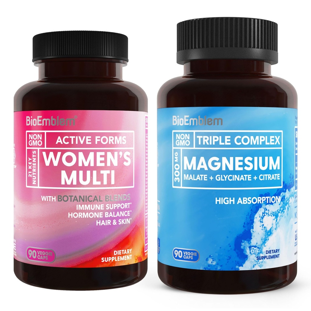 BioEmblem Women Triple Magnesium Complex dan Multivitamin fro Cardiovaskular Health and Nutronations