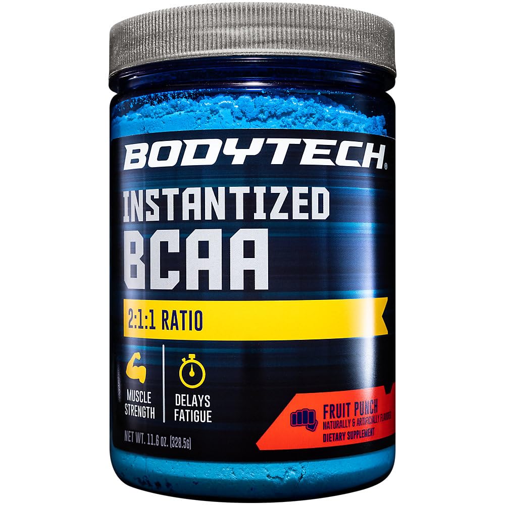 BodyTech BCAA Powder - Optimal 2: 1 Rasio - Supports Muscle Recovery, Strength & Endurance - Fruit Punch (115 oz)