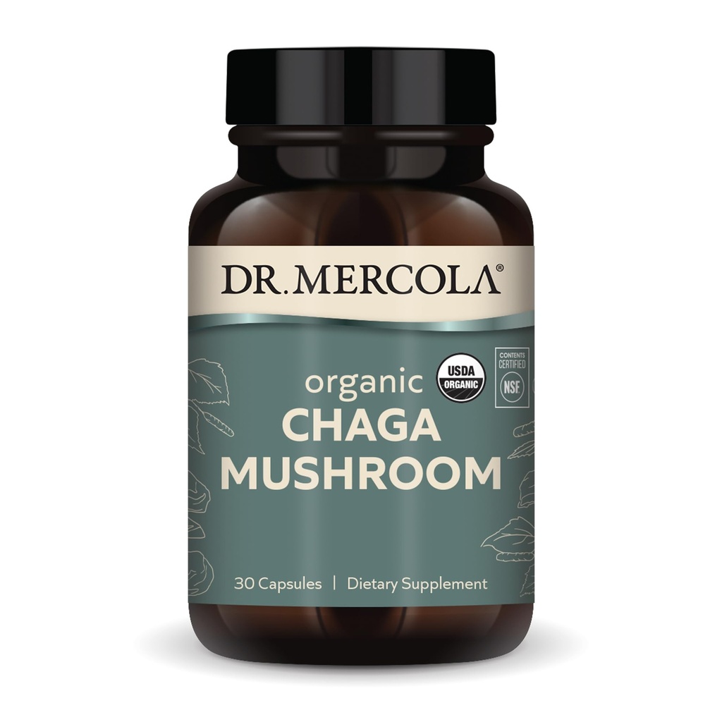 Dr. Mercola Chaga Mashroom Organik, 30 Pelayan (30 Tablet), Tambahan Dietary, Support Healthy Ammune Fungsi, Non-GMO, Sertifikasi Organik USDA, Isi NSF Disertifikasi