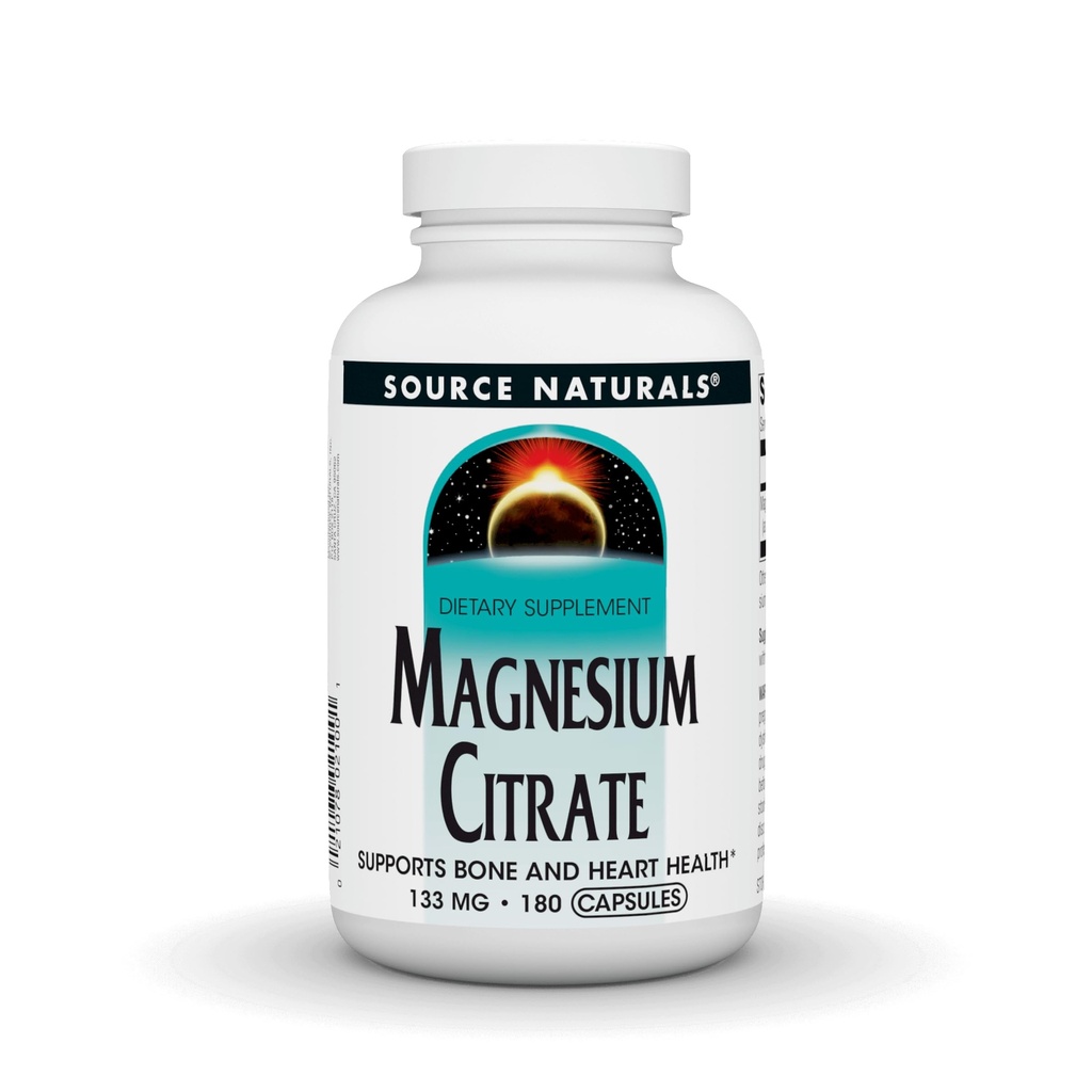 Source Magnesium Citrate, Supports Bone and Heart Health * 133 mg - 180 Capsules