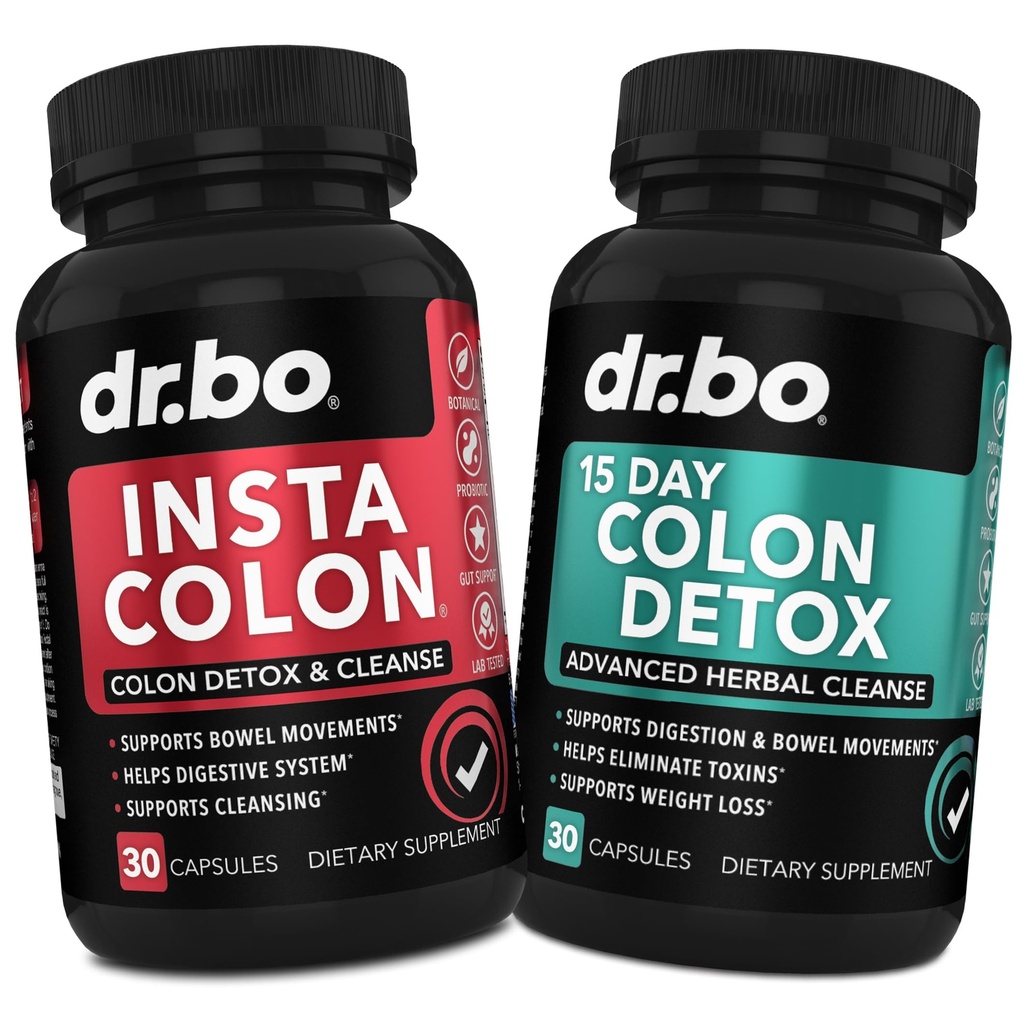 Colon Cleanser Detox Supplemen Kapsul - 15 Hari Colon Cleanse Pil & Probiotic Herbal Cleansing