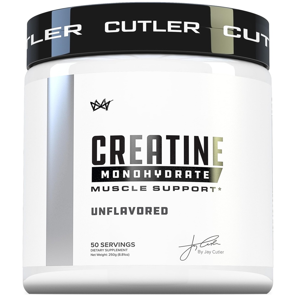 Cutler Nutrition Pure Creatine Monohydrate - 5g Per Serving 50 Serving - Premium Muscle Builder Enhances Performance & Recovery - Unflamited for Easy Mixing