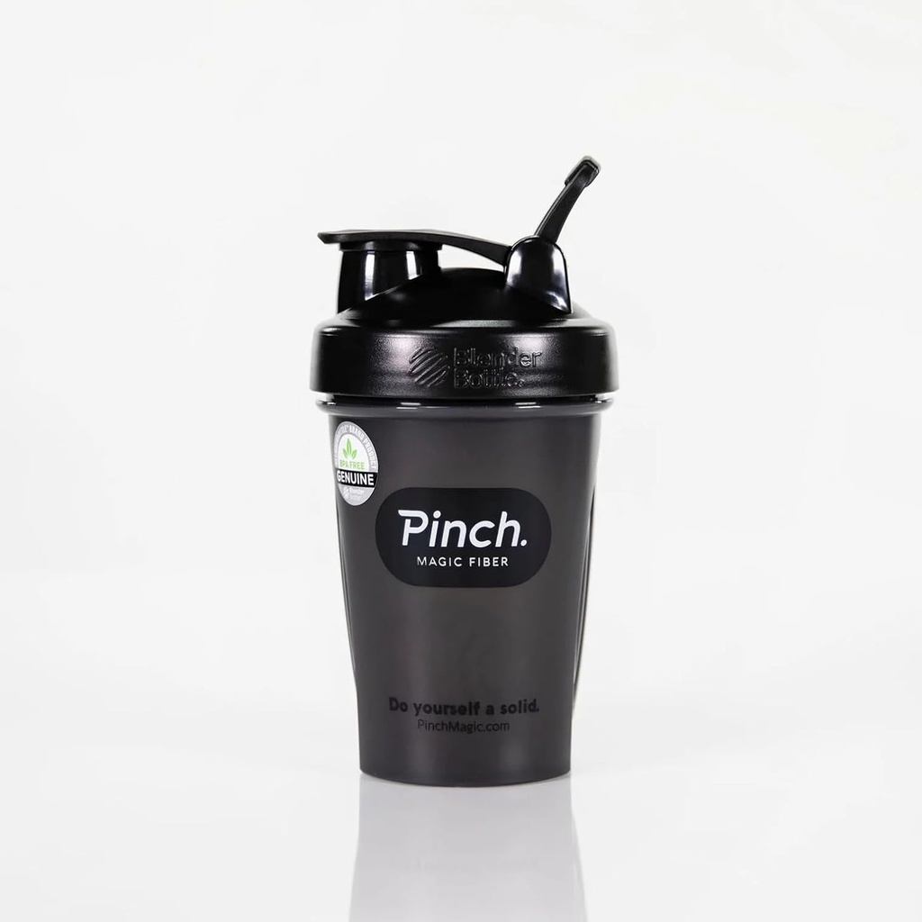 Pinch Magic Shaker Bottle 124; BPA Free Shaker Bottle for Smooth Mixing 124; Effotless Blending for Fiber Suplement Powder, Protein Shake, & More 124; Dishwatter Safe, Traveler, Easy to Clean 124z