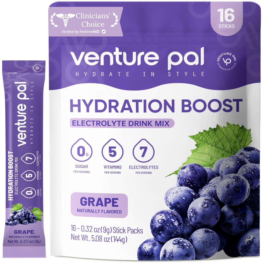 Venture Pal Sugar Free Beat Electrolyte Pawder - Liquid Daily IV Drink for Rapid Hidration & Party Recovery 124; 5 Vitamins & 7 Electrolytes 124; Keto Friendly 124; Non-GMO 124; Sertifikasi Vegan 124; 16 Sticks