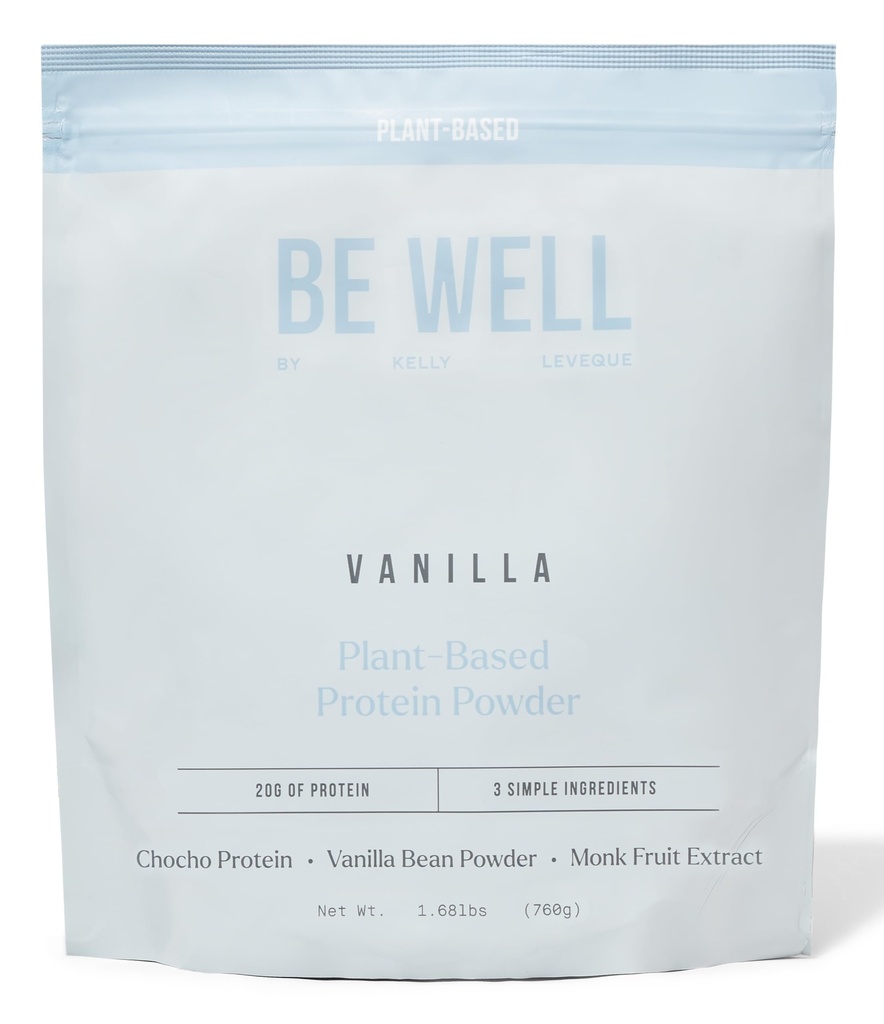 Jadilah Baik oleh Kelly Vanilla Poster Protein berbasis, Vegan 20G Protein 8G Fiber 0 Carb (3 Ingredials, 20 Servings) 9 Amino Accids + 3 BCAAs No Soy, No Dairy, Stevia- Free, No Sugar Ditambahkan 1.68lb 760g