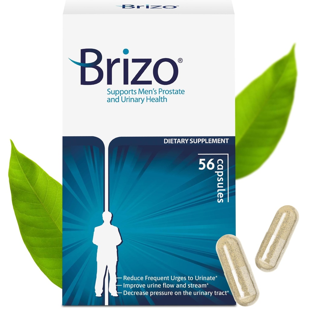 Brizo Prostate Health Suplemen Kesehatan untuk Pria - Herbal Kapsul untuk Kesehatan Uuriner Meningkat - Mengurangi urinary Frekuensi - Persediaan 1 Bulan