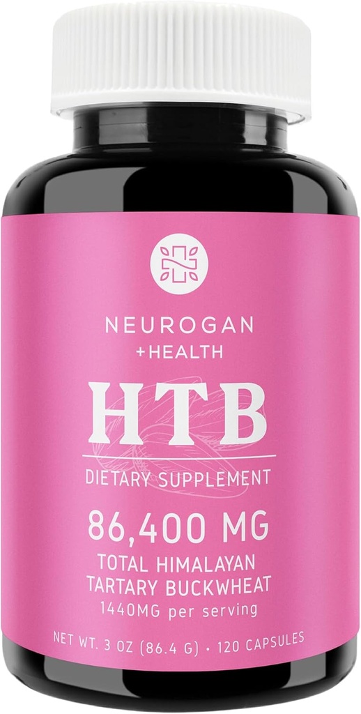 Neurogan Himalaya Tartary Buckwheat (HTB) Capsules - Pure Power1440 MG, 60 Day Supply - Sumur Digetical * - Gluten- Bebas, 86.400 MG Total HTB - Lab Tested, dibuat di Amerika Serikat