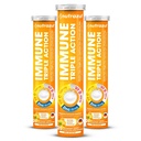 nutrazul Immune Triple Action Effervescent Tablet dengan Vitamin C 1000mg, Vitamin D, Zinc, Dukung Daily Routine, Gluten- Free, Sugar- Free, Lactoe- Free, Orange Flavor, 20 tablet, (Paket 3)