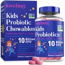 Produksi LOVEBUG untuk Anak-Anak - Probiotic Chewables dengan Prebiotic Fiber untuk Umur 4 +, Daily Children 's Gut Health & Digetical Sugar- Free Berry Flavor, 30 Count