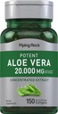 Piping Rock Aloe Vera Capsules 20000mg 124; 150 Softgels 124; Konsenttract Extract Suplement 126; Non-GMO, Gluten Free
