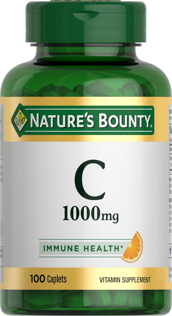 Nature 's Bounty Vitamin C 1000mg, Suplemen Dukungan Imune, Antioksidan yang kuat, 1 Pack, 100 Caplets