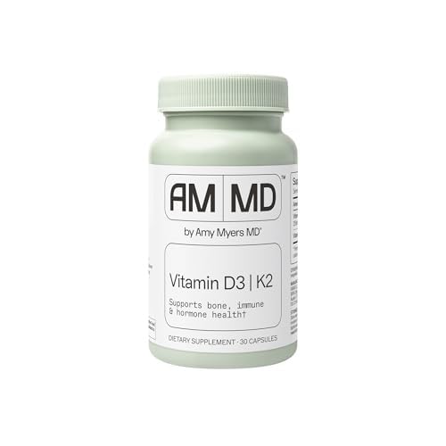 Amy Myers MD Vitamin D3 / K2 10.000 IU Kapsul - Tambahan Vitamin Harian untuk Bone, Dukungan Kesehatan Immune & Hormone - Mindset & Relaxation Aid - 30 Capsules