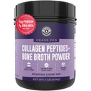 16oz Bone Broth Powder with Grass Fed Collagen Peptides - Tak berselera, Zero Carb, Dairy Free, No Addoness, No Addolves, No Filler - Natural Source Type I and III - Grass Fed Bone Broth Collagen Powder