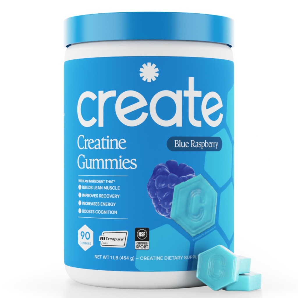 Membuat gummies Creatine Monohydrate for Men & Women, Boost Focus, Power, and Endurance, Anti-Melting Formula, Vegan, Gluten- Free, Non-GMO, 1.5g Creatine per Gummy (Blue Raspberry, 90)