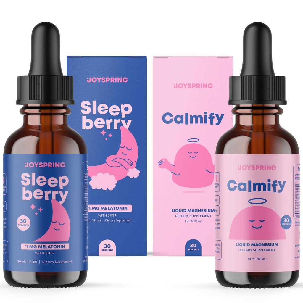 JoySpring Magnesium Citrate Liquid & Magnesium Glycinate dan Sleepberry Melonatin 1MG for Kids