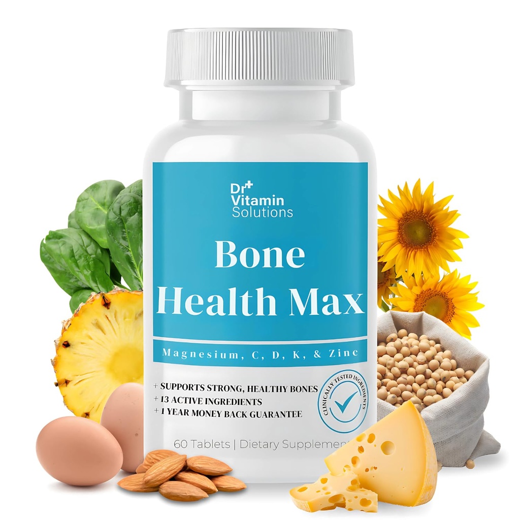 DR VTAMIN SOLUTIONS Bone Health Max - Calcium & Magnesium Tambahan dengan Vitamin D3, Bromelain & Ipritamine - 60 tablet untuk Stronger Bones & Joint Support
