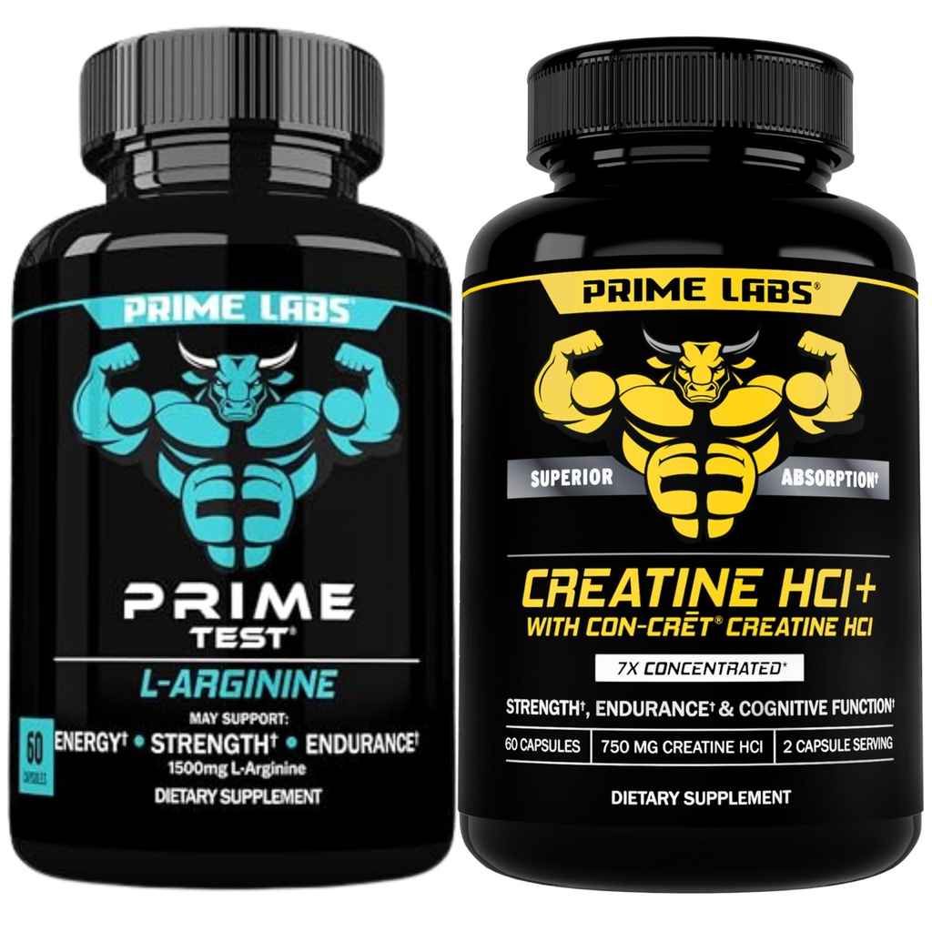 Prime Labs L Arginine (60 ct) + Creatine HCI Capsules (60 ct)