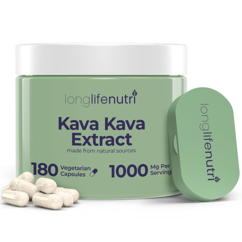 Kava Kava Extract Suplemen 100mg 124; Natural Herbs 124; High Levels of Piper Methysticum dan Kavalactones 124; 180 Vegetarian Capsules