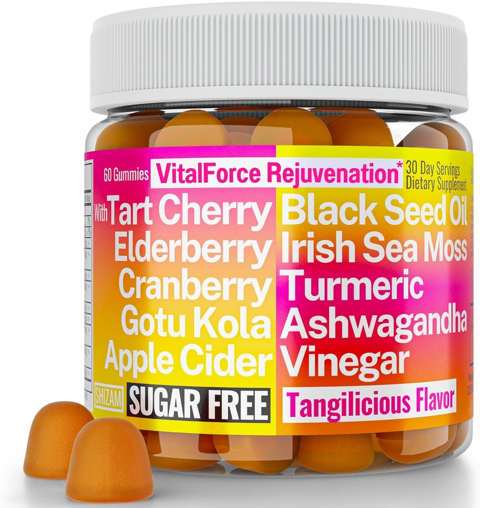 Gotu Kola Black Seed Oil Apple Cider Vingar Irlandia Seamoss Cranberry Ashwagandha Tart Cherry Turmeric Curcumin Elderberry Gummies