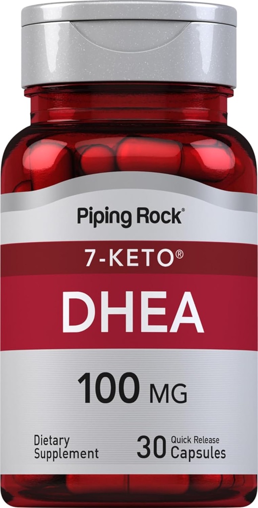 Piping Rock DHEA Suplemen untuk Perempuan dan Pria 124; 100mg 124; 30 Capsules 14; 7- Keto 124; Dehydroevandrosteron 124; Non- GMO, Gluten Free