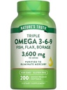 Nature 's Truth Triple Omega 3 6 9 124; 3600mg 124; 200 Softgels 12.4; Fish, Flax, dan Borage Oil 124; Non-GMO & Gluten Free Suplemen